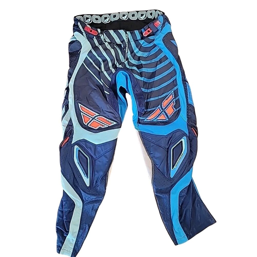 Fly Racing Lite Moto Pants Mens 30 Blue Orange Woven Motocross Riding Ventilated